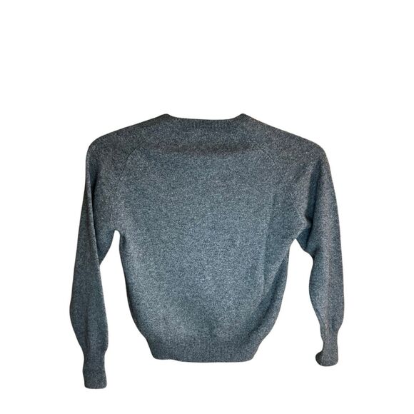 Puritan 100% 2 Ply Scottish Lambswool Made in USA Grey V Neck Sweater Large (L) - Picture 2 of 3